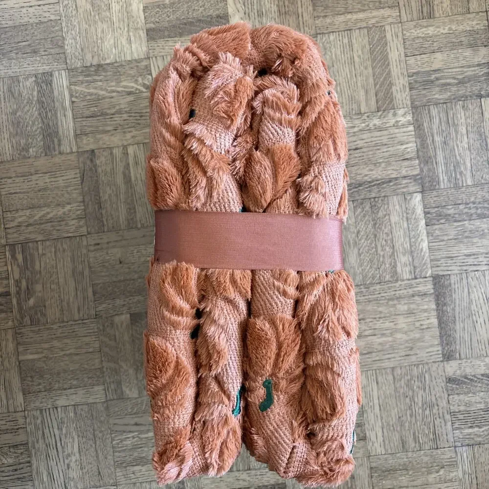 Costco Viral Halloween Pumpkin Embroidered Faux Fur Throw Blanket 60x70 NEW